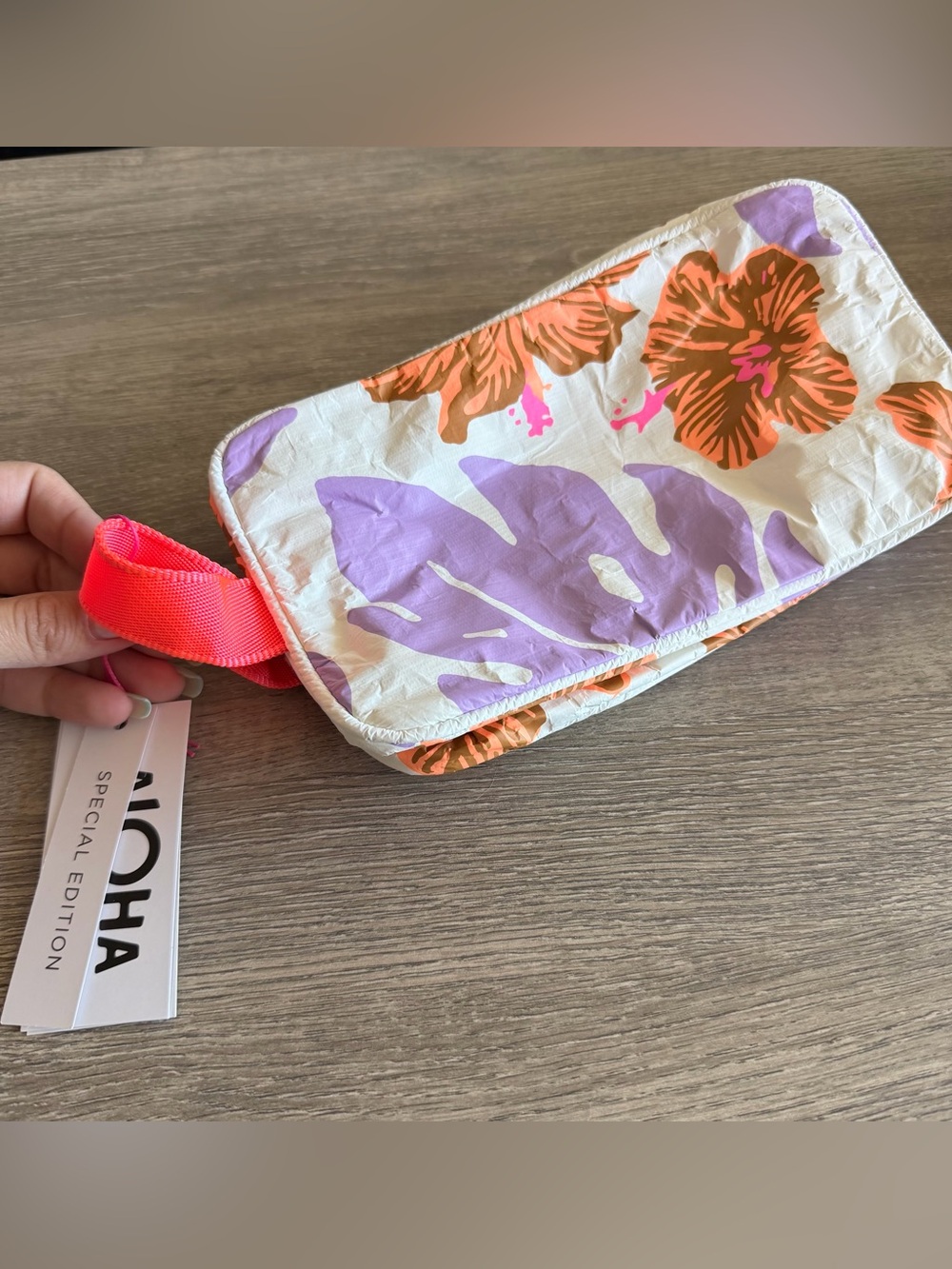 New Aloha Tropical Floral  Pouch - Pink, Purple, Orange